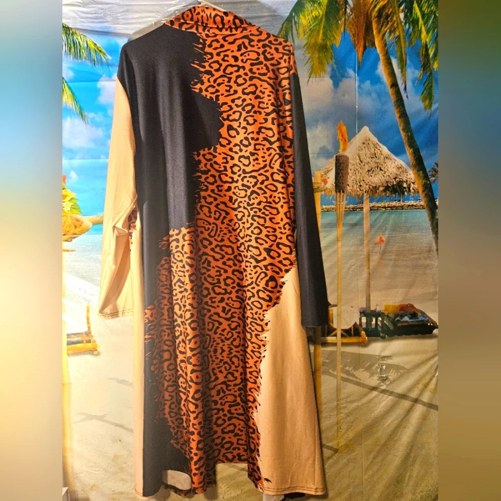 Lilly Pulitzer Black and Orange Leopard Print Coat - Picture 5 of 5
